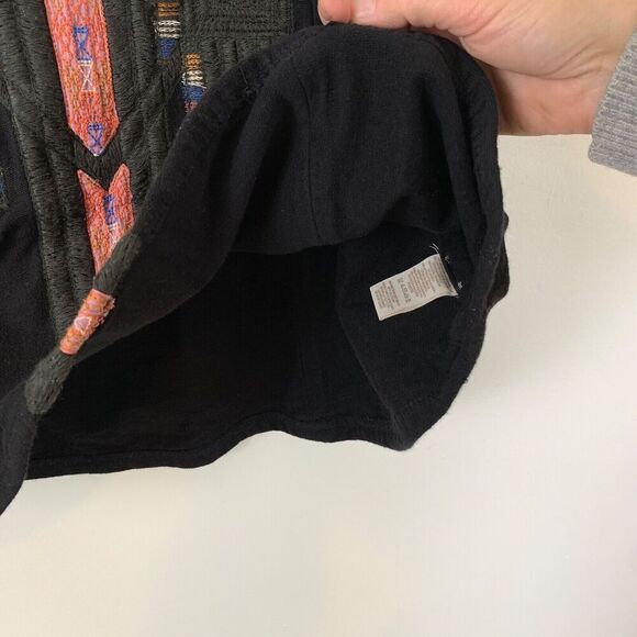 Free People New Romantics Mini Skirt Tribal Cheer Aztec Black XS Embroidered - Picture 4 of 11